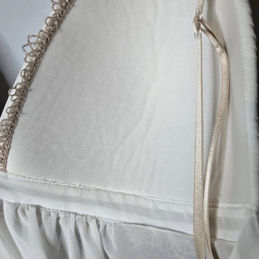 Linea Donatella Ivory Lace‎ Babydoll Chemise XL Bridal Sheer Chiffon Lingerie